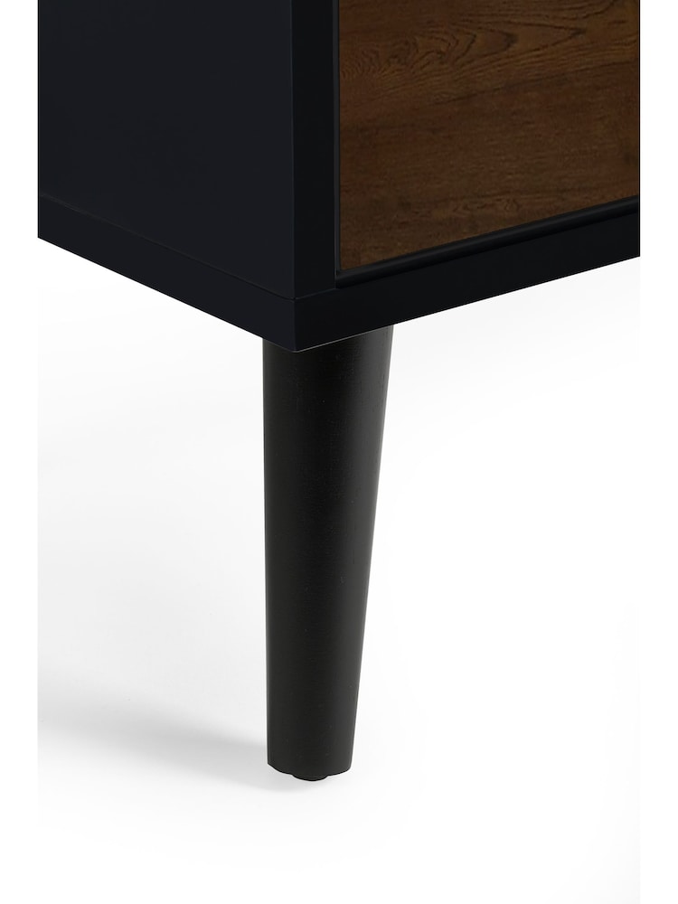 Julian Bowen Black Alba 2 Drawer Bedside Table - Image 5 of 5