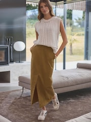 Mole Brown Premium Corduroy A-Line Skirt - Image 1 of 6