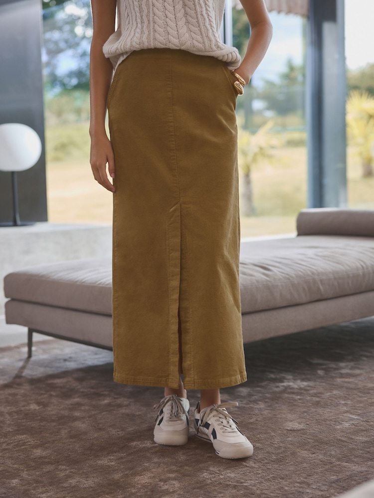 Mole Brown Premium Corduroy A-Line Skirt - Image 2 of 6