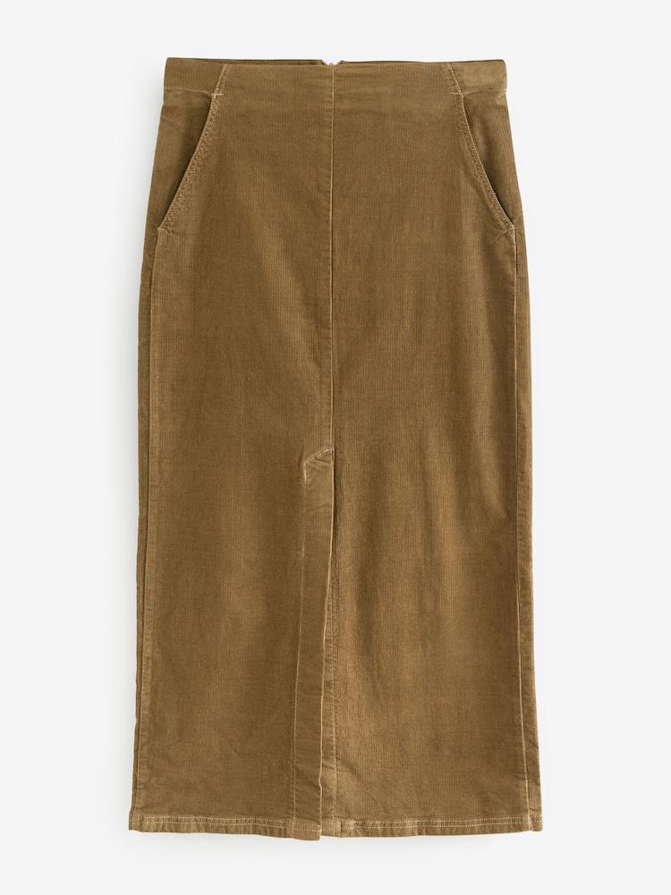 Mole Brown Premium Corduroy A-Line Skirt - Image 4 of 6