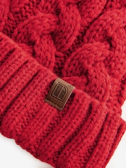 Red Cable Knit Pom Hat (1-16yrs) - Image 3 of 3