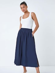 Roman Blue 100% Cotton Poplin Pocket Skirt - Image 2 of 5