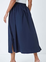 Roman Blue 100% Cotton Poplin Pocket Skirt - Image 3 of 5