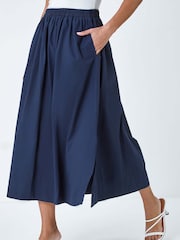 Roman Blue 100% Cotton Poplin Pocket Skirt - Image 4 of 5