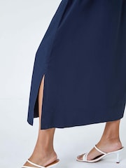 Roman Blue 100% Cotton Poplin Pocket Skirt - Image 5 of 5