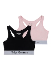 Juicy Couture Black/Pink Girls Crop Tops 2 Pack - Image 1 of 2