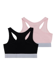 Juicy Couture Black/Pink Girls Crop Tops 2 Pack - Image 2 of 2