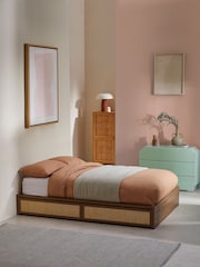 MADE.COM Dark Oak Effect Pavia Rattan Platform Storage Bed - Image 1 of 4