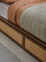 MADE.COM Dark Oak Effect Pavia Rattan Platform Storage Bed - Image 2 of 4