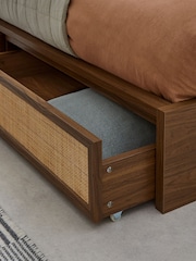 MADE.COM Dark Oak Effect Pavia Rattan Platform Storage Bed - Image 3 of 4
