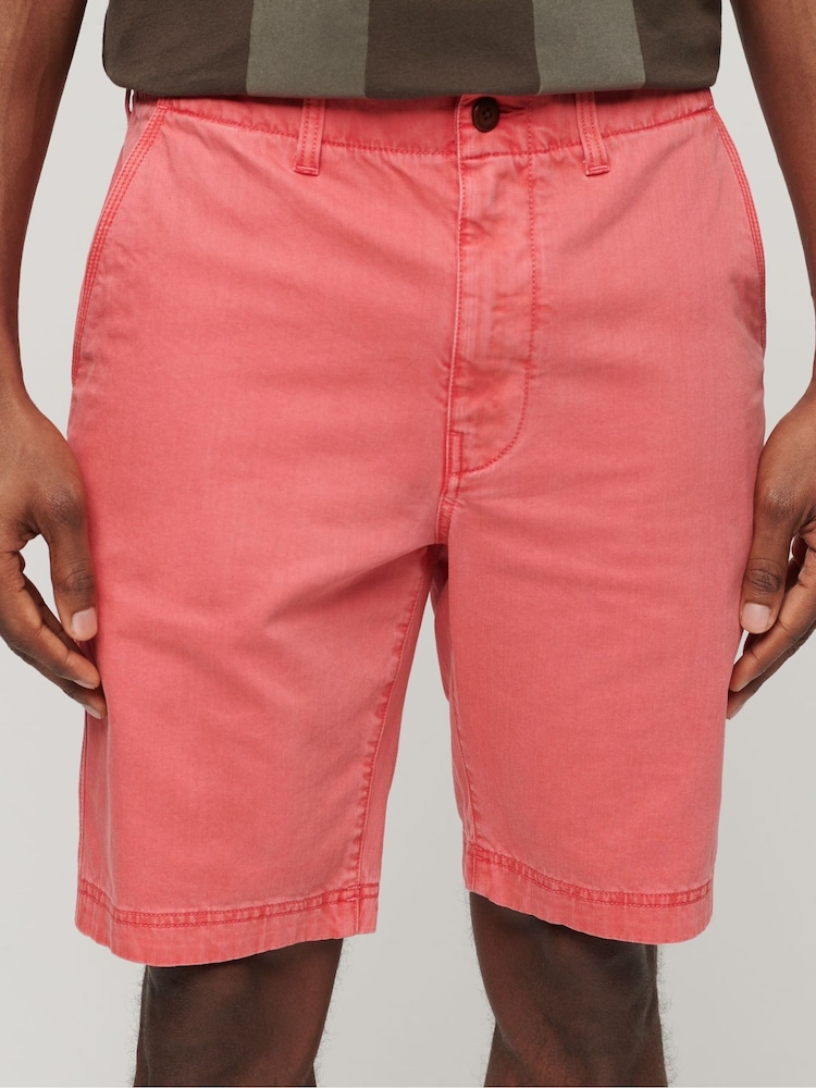 Superdry Pink Officer Chino Shorts - Image 1 of 4