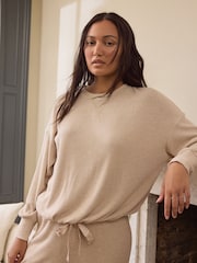 Ecru Ribbed Knitlook Lounge Top - Image 1 of 5