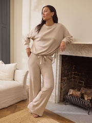 Ecru Ribbed Knitlook Lounge Top - Image 2 of 5