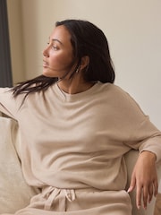 Ecru Ribbed Knitlook Lounge Top - Image 3 of 5