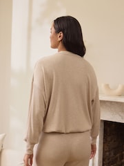 Ecru Ribbed Knitlook Lounge Top - Image 4 of 5