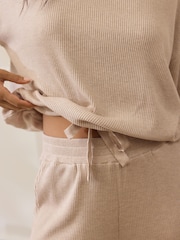 Ecru Ribbed Knitlook Lounge Top - Image 5 of 5