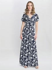 Gina Bacconi Blue Faye Jersey Maxi Dress - Image 1 of 5