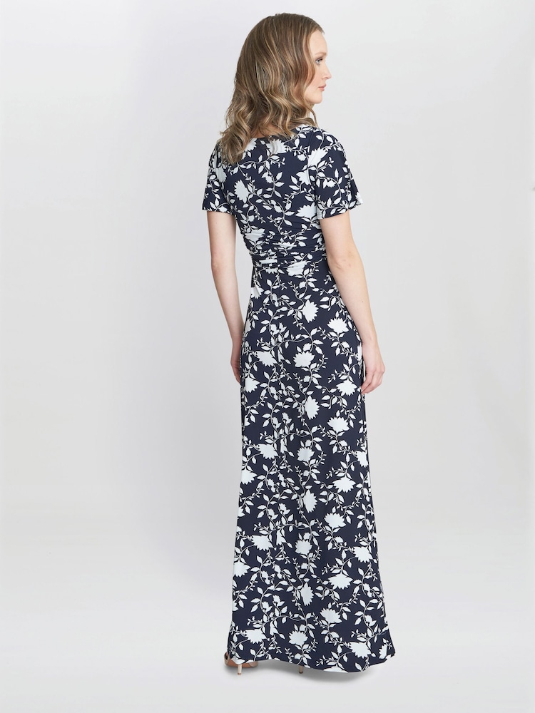 Gina Bacconi Blue Faye Jersey Maxi Dress - Image 2 of 5