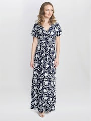 Gina Bacconi Blue Faye Jersey Maxi Dress - Image 4 of 5