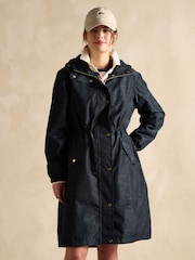 Joules Holkham Navy Blue Waterproof Packable Raincoat With Hood - Image 3 of 10