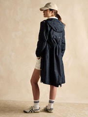 Joules Holkham Navy Blue Waterproof Packable Raincoat With Hood - Image 4 of 10