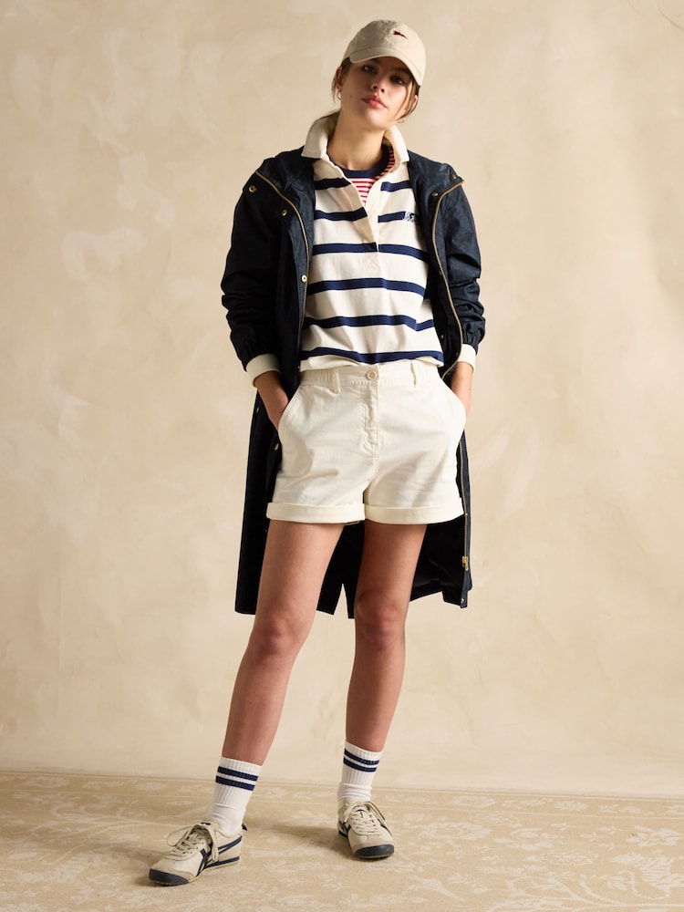 Joules Holkham Navy Blue Waterproof Packable Raincoat With Hood - Image 5 of 10