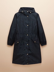 Joules Holkham Navy Blue Waterproof Packable Raincoat With Hood - Image 8 of 10