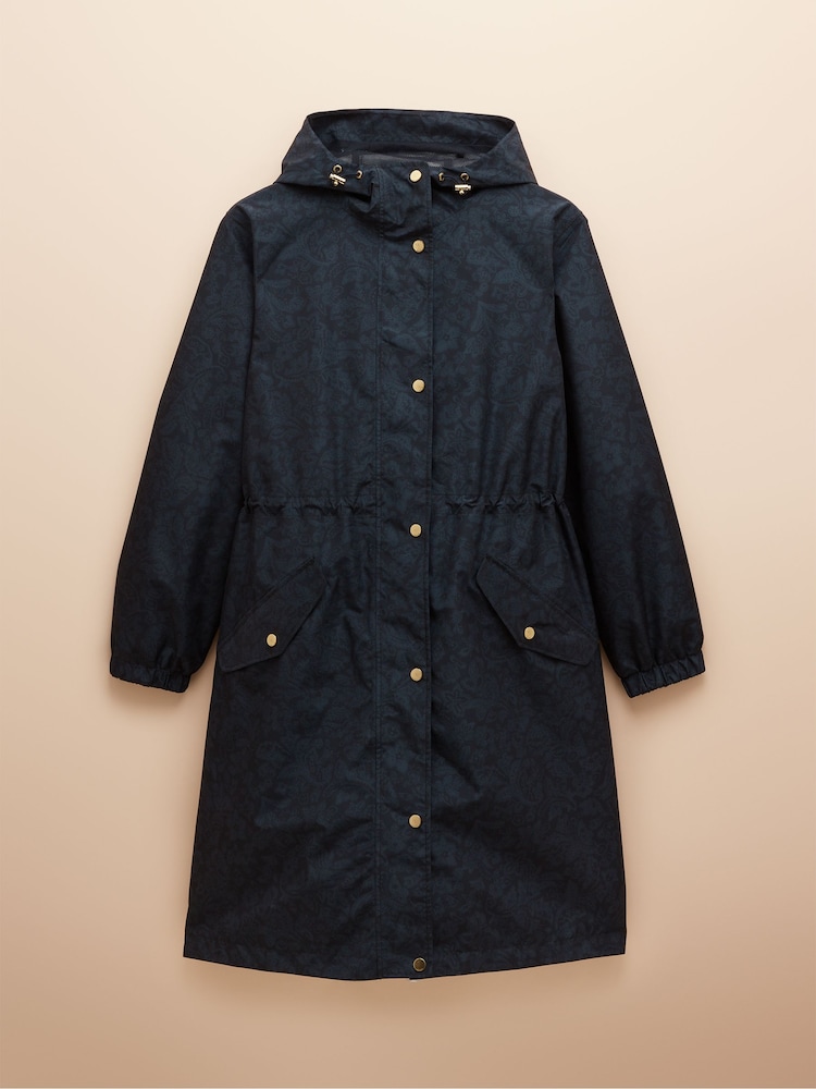 Joules Holkham Navy Blue Waterproof Packable Raincoat With Hood - Image 8 of 10