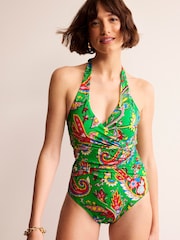 Boden Green Levanzo Ruched Halter Swimsuit - Image 1 of 6