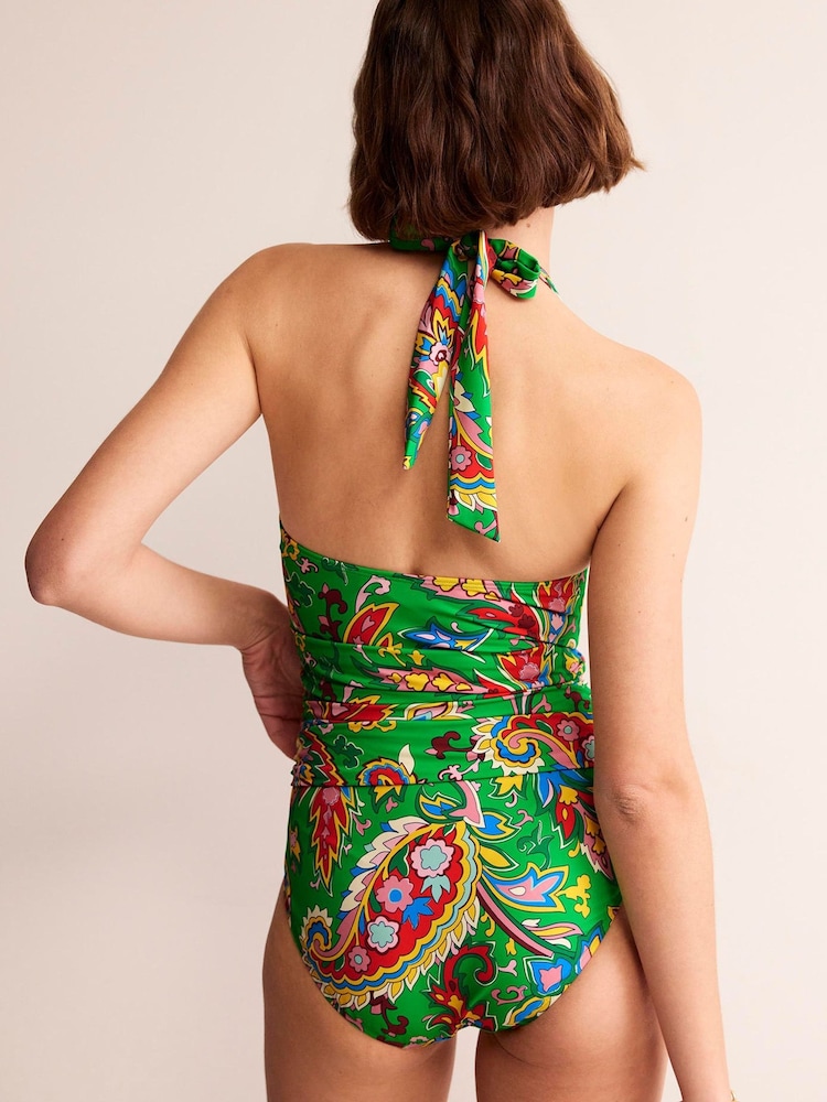 Boden Green Levanzo Ruched Halter Swimsuit - Image 2 of 6