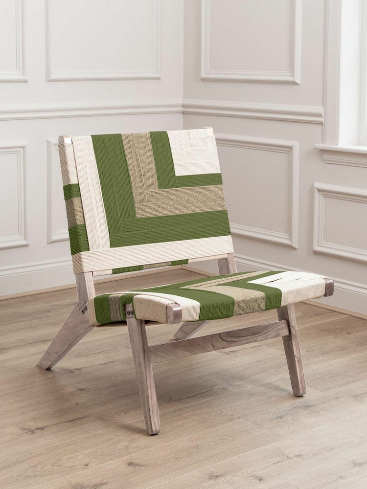 Voyage Maison Green Ballari Geometric Boho Chair - Image 1 of 4