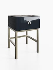 Frank Olsen Midnight Black Lyra SMART One Drawer Side Table - Image 3 of 9