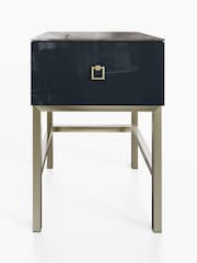 Frank Olsen Midnight Black Lyra SMART One Drawer Side Table - Image 6 of 9