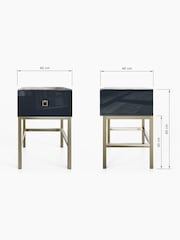 Frank Olsen Midnight Black Lyra SMART One Drawer Side Table - Image 8 of 9
