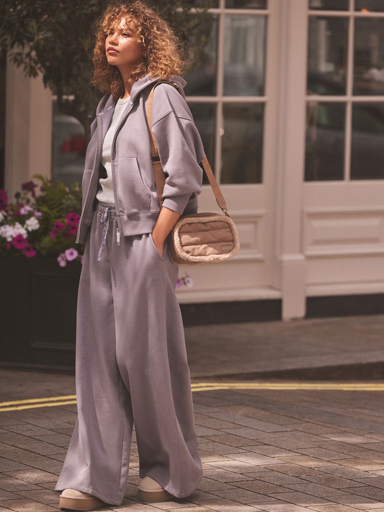 self. Purple Wide Leg Joggers - Image 3 of 6