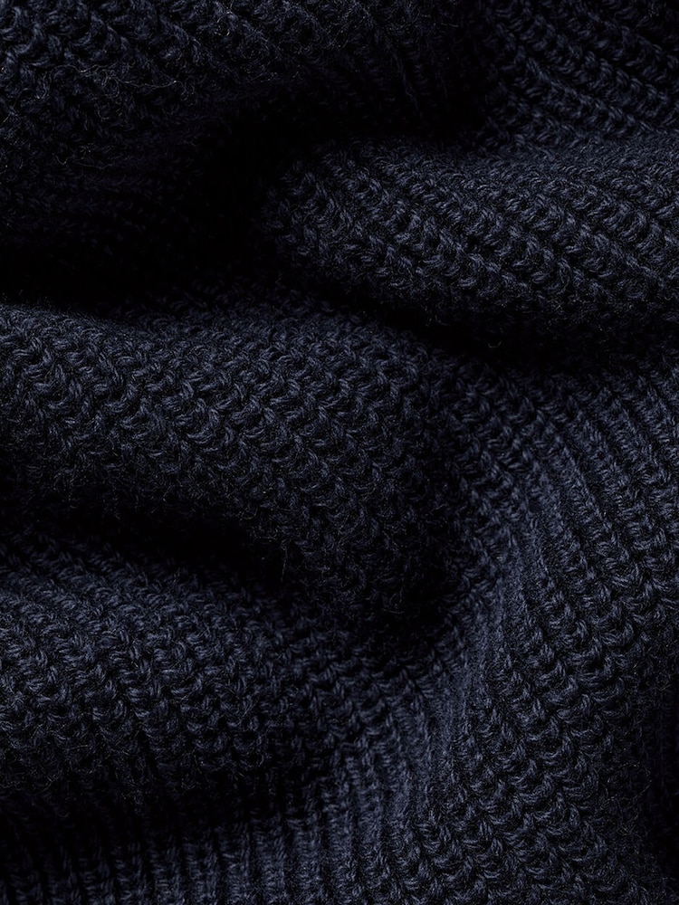 Charles Tyrwhitt Blue Combed 100% Cotton Rib Crew Neck Jumper - Image 5 of 5