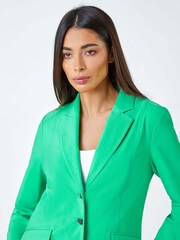 Roman Green Button Detail Stretch Blazer - Image 4 of 5