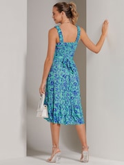 Jolie Moi Blue Floral Printed Midi Sundress - Image 2 of 6