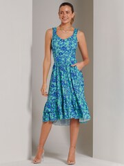 Jolie Moi Blue Floral Printed Midi Sundress - Image 6 of 6