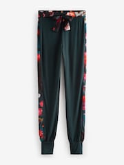 B By Ted Baker Teal Blue Satin Mix Floral Pyjamas - Image 8 of 9