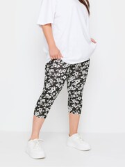 Yours Curve Black Cropped Leggings 2 Pack - Image 2 of 5