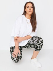 Yours Curve Black Cropped Leggings 2 Pack - Image 3 of 5
