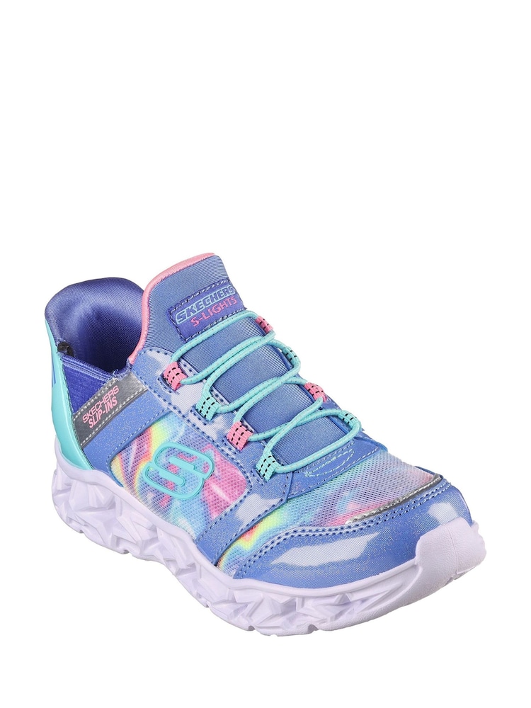 Skechers Kids Galaxy Lights TieDye Takeoff Slip In Trainers - Image 1 of 3