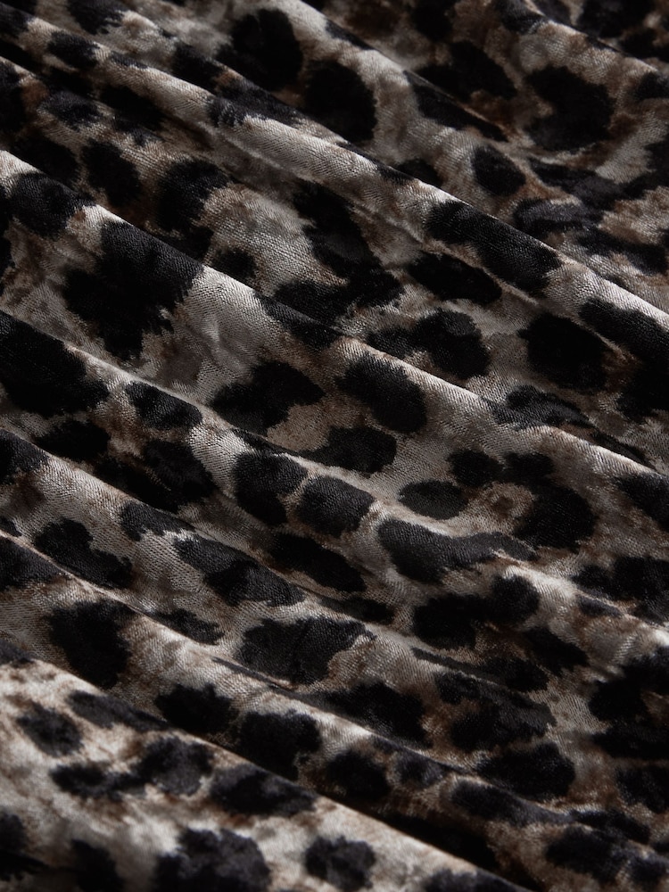 Leopard Animal Print Long Sleeve Velvet Maxi Dress - Image 7 of 7