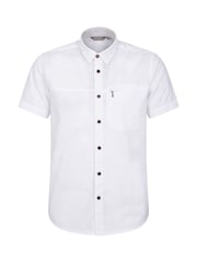 Mountain Warehouse White Mens Coconut Slub Texture Short Sleeve 100% Cotton Shirt - Image 2 of 4