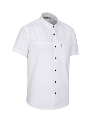 Mountain Warehouse White Mens Coconut Slub Texture Short Sleeve 100% Cotton Shirt - Image 3 of 4