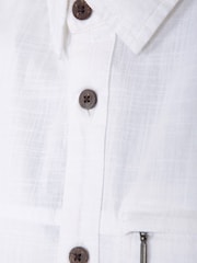 Mountain Warehouse White Mens Coconut Slub Texture Short Sleeve 100% Cotton Shirt - Image 4 of 4
