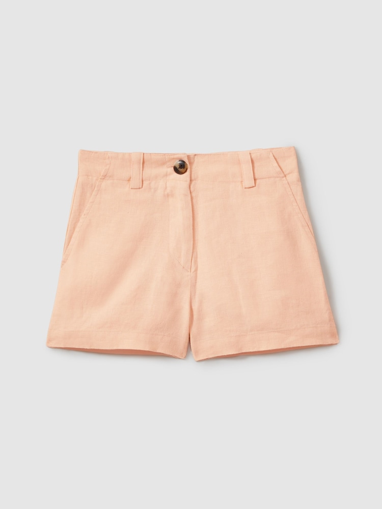 Reiss Apricot Dani 4-9 yrs Linen Loose Fit Shorts - Image 2 of 4