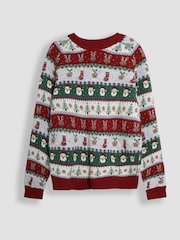 JoJo Maman Bébé Red Men's Festive Friends Fair Isle Pattern Jumper - Image 1 of 3
