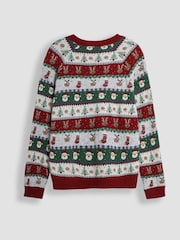 JoJo Maman Bébé Red Men's Festive Friends Fair Isle Pattern Jumper - Image 2 of 3